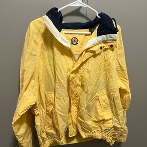 Yellow Utility Windbreaker Jacket with Hood